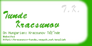 tunde kracsunov business card